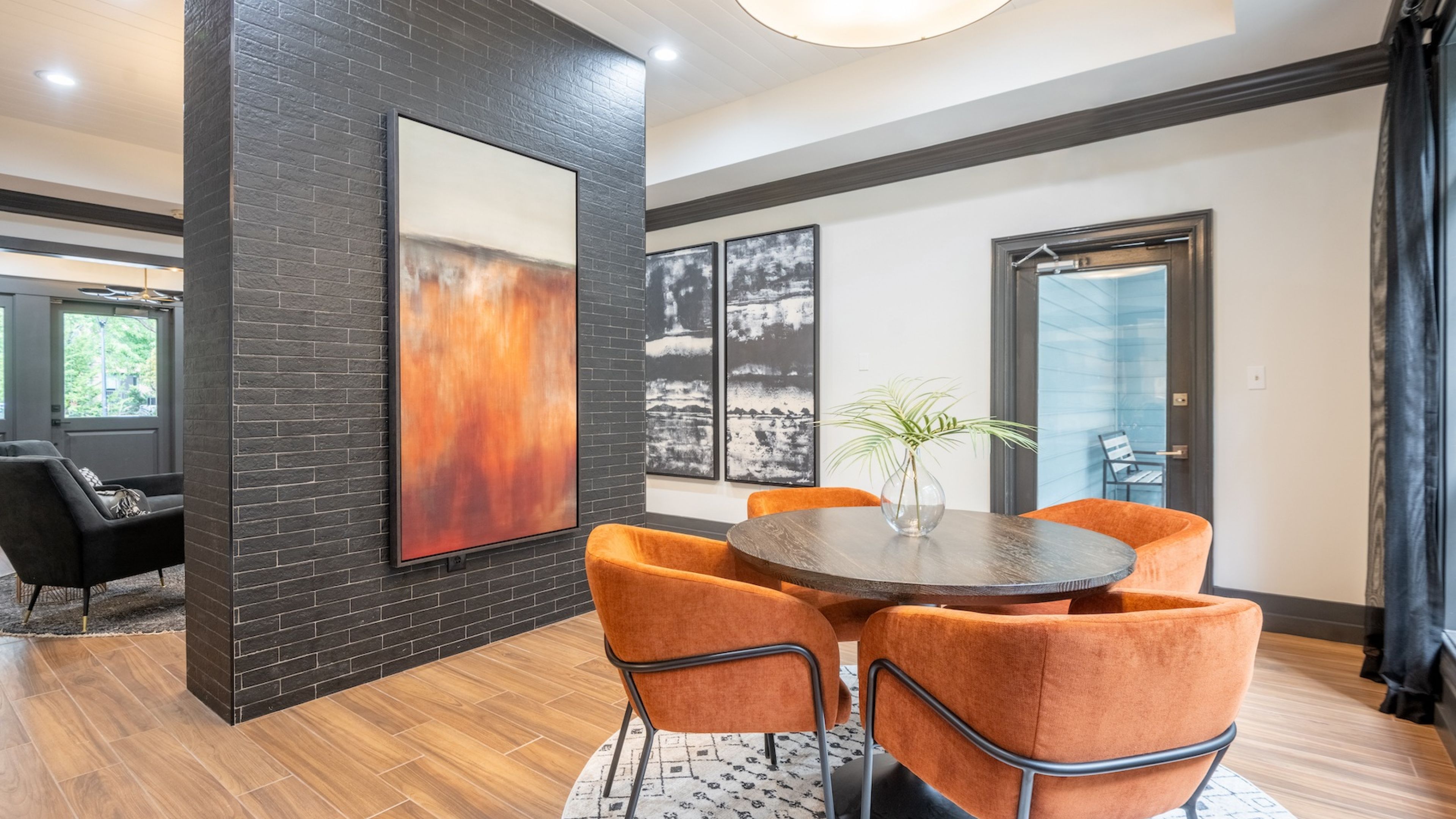 Hawthorne North Druid Hills resident clubhouse amenity with seating area and beautiful finishes